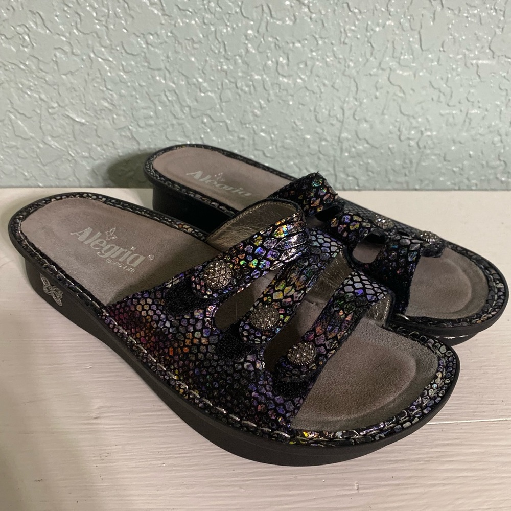 Algeria Fiona  Iridescent slide sandals size 38